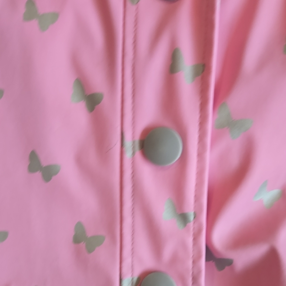 Hatley Pink Butterfly Raincoat for Kids, GUC, Rainy Weather Warm Durable, 3T - Picture 8 of 12
